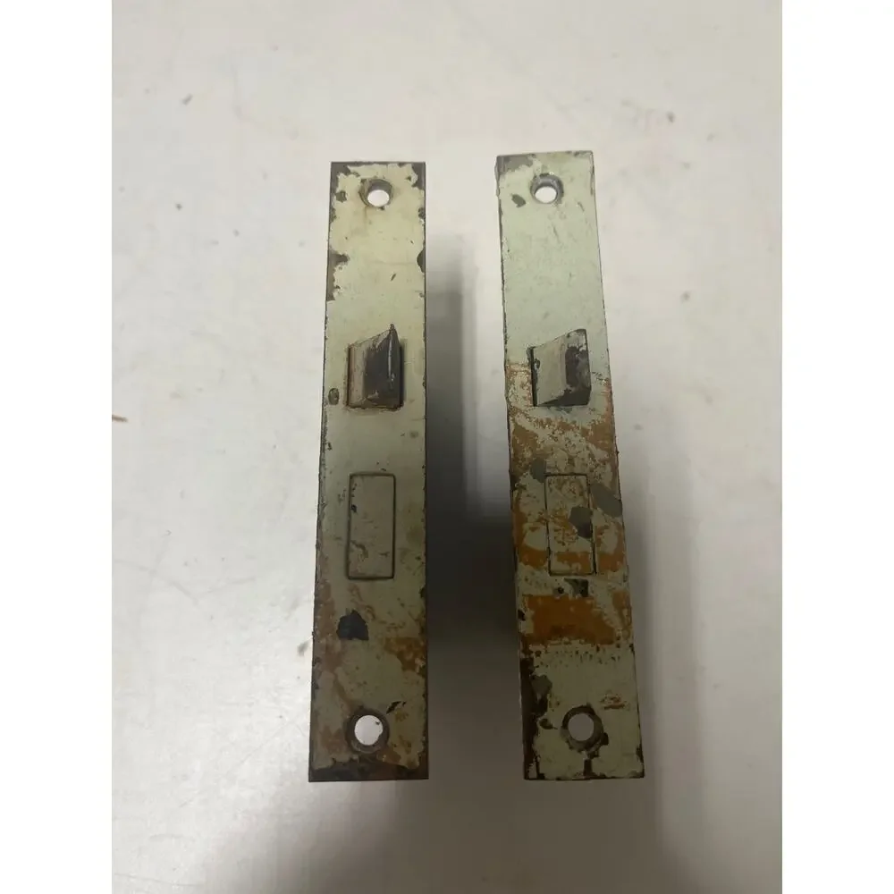 Pair set of 2 Antique ornate Mortise Lock Box Cast Iron unbranded art deco